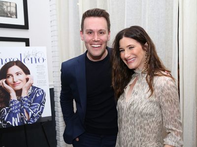 Matthew Hoffman (L) and Kathryn Hahn celebrate Angelino Magazine on November 12, 2018 in West Hollywood, California.