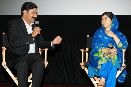 Malala Yousafzai and Ziauddin Yousafzai at an event for He Named Me Malala (2015)
