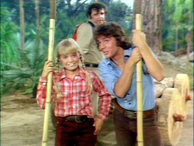 Kathy Coleman, Wesley Eure, and Spencer Milligan in Land of the Lost (1974)