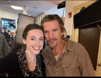 With Ethan Hawke on the set of 