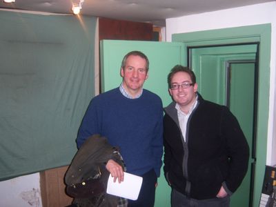Chris Barrie and Tony Nottage voice recording for The Merryweathers