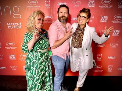Lauren Elizabeth Hood, Dan Lawler, and Patricia Chica at the Marché du Film opening party in Cannes, France 2023.
