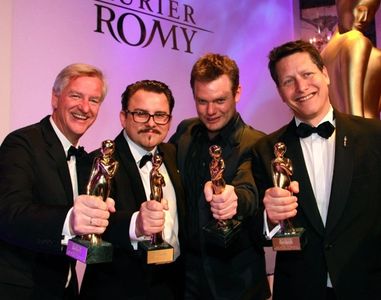 Romy Awards 2012, Vienna. Producer Klaus Graf, writers Chris Silber and Thorsten Wettcke and producer Sam Davis with the