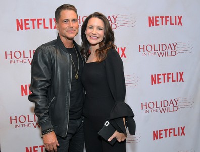 Rob Lowe and Kristin Davis at an event for Holiday in the Wild (2019)