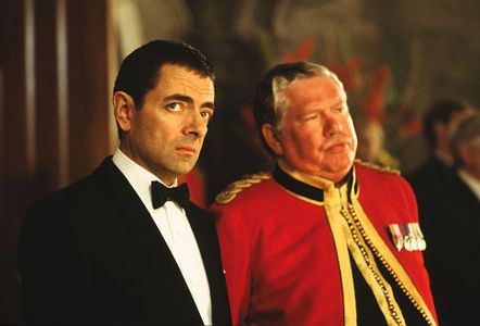 Rowan Atkinson and Rowland Davies in Johnny English (2003)