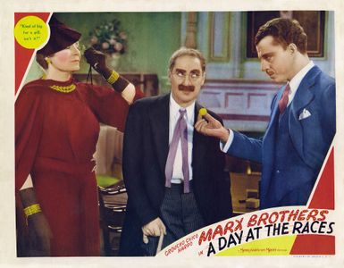 Groucho Marx, Leonard Ceeley, and Margaret Dumont in A Day at the Races (1937)