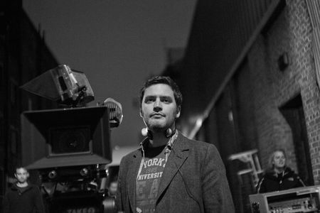 Director Ben Pickering on the set of THE SMOKE (2014)