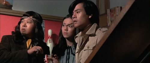 Hiroshi Ishikawa, Minoru Takashima, and Tomoko Umeda in Godzilla vs. Gigan (1972)