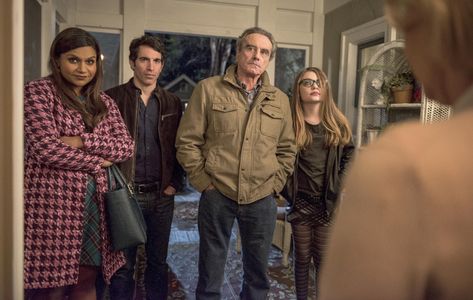 Dan Hedaya, Chris Messina, Mindy Kaling, and Madison Rothschild in The Mindy Project (2012)