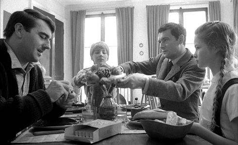 Ursula Kubler, Bernard Noël, and Maurice Ronet in The Fire Within (1963)