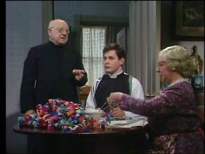 Daniel Abineri, Gabrielle Daye, and Arthur Lowe in Bless Me Father (1978)