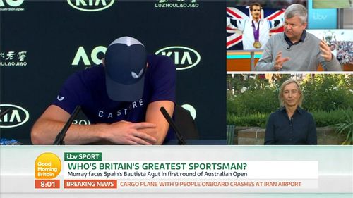 Martina Navratilova, Adrian Chiles, and Andy Murray in Good Morning Britain (2014)