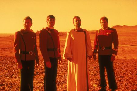 Leonard Nimoy, William Shatner, DeForest Kelley, and Laurence Luckinbill in Star Trek V: The Final Frontier (1989)