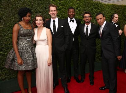 Aasif Mandvi, Kristen Schaal, Al Madrigal, Jessica Williams, Michael Che, and Jordan Klepper at an event for The 66th Pr