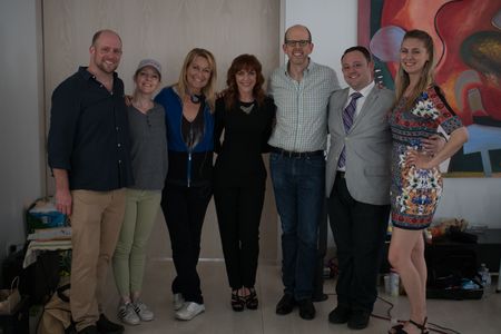 Exec. Prod. Allyson Rice (3rd from left) with Andrea McArdle, Jeff Blumenkrantz, director Tom Caruso, and STAGE Network 