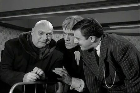 Jackie Coogan, John Astin, and Ted Cassidy in The Addams Family (1964)