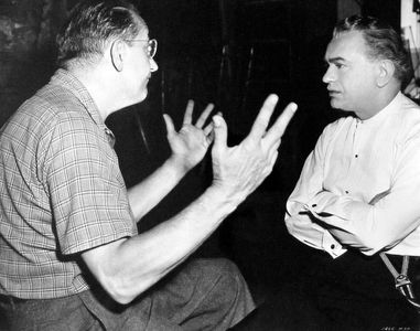 Edward G. Robinson and Fritz Lang in Scarlet Street (1945)