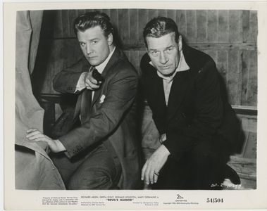 Richard Arlen and Donald Houston in Devil's Harbor (1954)