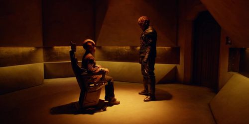 Still of Noshir Dalal and Imani Pullum in The Orville and Midnight Blue
