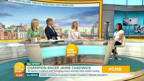Richard Madeley, Kate Garraway, Charlotte Hawkins, and Jamie Chadwick in Good Morning Britain: Episode dated 13 August 2