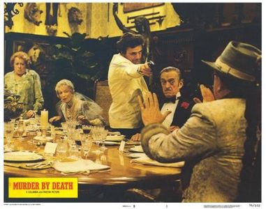 David Niven, Peter Falk, Truman Capote, Elsa Lanchester, and Estelle Winwood in Murder by Death (1976)