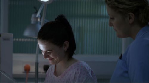 Bronagh Waugh and Lucy McConnell playing nurse Sally-Ann Spector and young mother Angelica. The Fall, Series One.