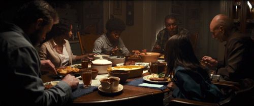 Patrick Stewart, Eriq La Salle, Elise Neal, Hugh Jackman, Dafne Keen, and Quincy Fouse in Logan (2017)