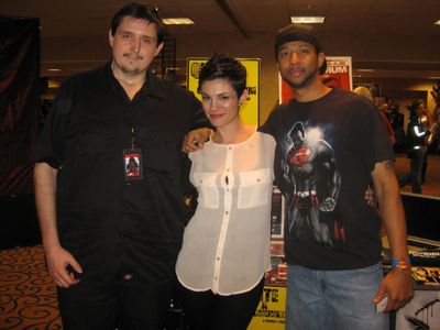 Joey Paul Gowdy (left),Sasha Ramos (center),Christ Greene (right) at the Days of the Dead Horror Convention 2014