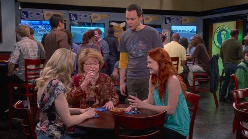 Patrika Darbo, Jim Parsons, Rebecca Ann Johnson, and Megan Heyn in The Big Bang Theory (2007)