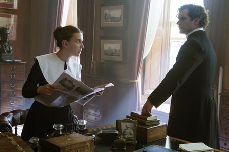 Henry Cavill and Millie Bobby Brown in Enola Holmes (2020)