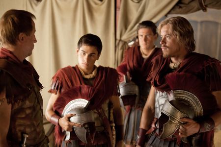 Todd Lasance, Christian Antidormi, and Aaron Jakubenko in Spartacus (2010)