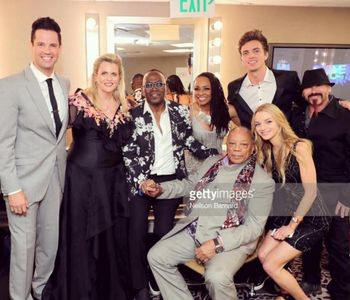 Olivia Keegan with Randy Jackson, Clive Davis, David Osmond where she performed with Chicago for the Race to Erase MS Ga