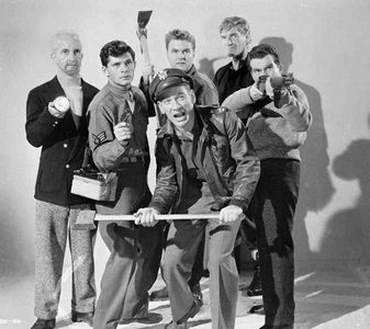 Robert Cornthwaite, John Dierkes, Paul Frees, Dewey Martin, and Kenneth Tobey in The Thing from Another World (1951)