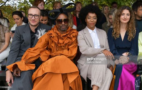SEPTEMBER 16: (L-R) Adam Smith, Billy Porter, Naomi Ackie and Daisy Bevan attend the Roksanda front row during London Fa