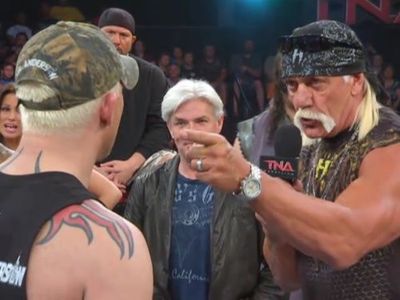 Hulk Hogan, Eric Bischoff, Mark LoMonaco, Chris Parks, and Ken Anderson in TNA iMPACT! Wrestling (2004)