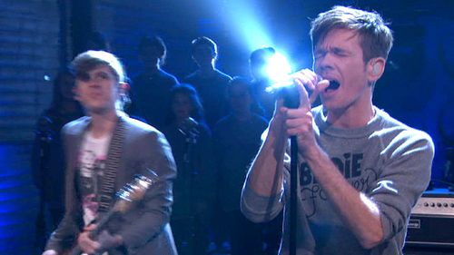 Nate Ruess, Fun., and Andrew Dost in Conan (2010)