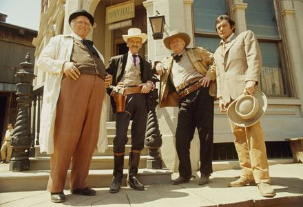 Fred Astaire, Walter Brennan, Andy Devine, and Paul Richards in The Over-the-Hill Gang Rides Again (1970)
