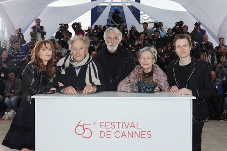 Isabelle Huppert, Jean-Louis Trintignant, Michael Haneke, Emmanuelle Riva, and Alexandre Tharaud at an event for Amour (