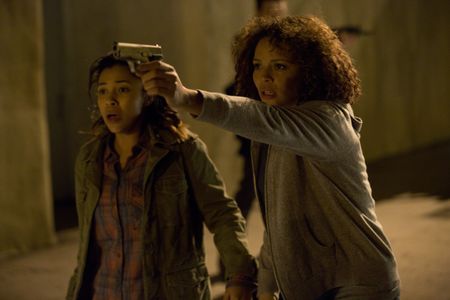 Carmen Ejogo and Zoë Soul in The Purge: Anarchy (2014)