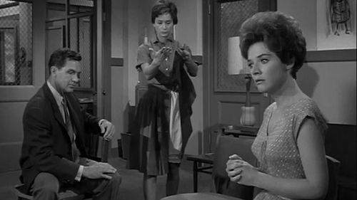 Polly Bergen, Barbara Barrie, and Robert Stack in The Caretakers (1963)