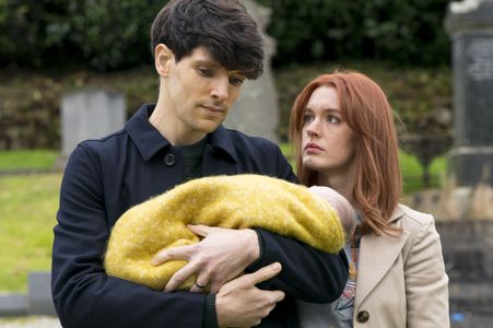 Amy as Hannah in 'Three Families' alongside Colin Morgan as Jonathan