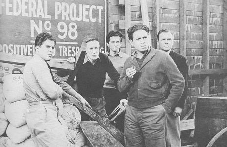 Frank Albertson, Gabriel Dell, Huntz Hall, Billy Halop, and Bernard Punsly in Junior G-Men of the Air (1942)