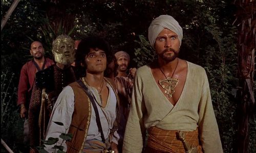 Kurt Christian, John Phillip Law, Aldo Sambrell, Martin Shaw, and Douglas Wilmer in The Golden Voyage of Sinbad (1973)