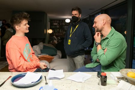 Zak Ford-Williams and Samuel Edward-Cook on set of BBC's Better