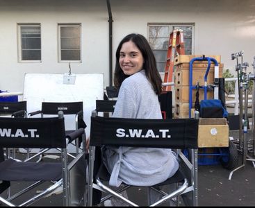 Mara Hernandez on set for S.W.A.T.