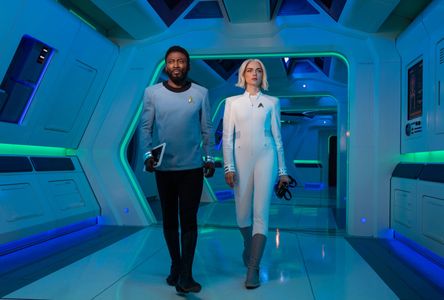 Babs Olusanmokun and Jess Bush in Star Trek: Strange New Worlds (2022)