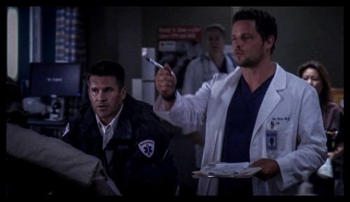 Still of Brent Alan Henry and Justin Chambers in Grey's Anatomy Season 10 premiere 