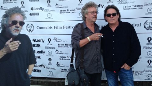 Burt Kearns (right) with High There director and star Wayne Darwen, at first annual Cannabis FIlm Festival (where High T