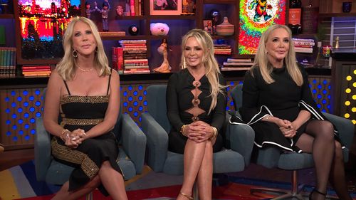 Vicki Gunvalson, Tamra Judge, and Shannon Storms Beador in Watch What Happens Live with Andy Cohen: Shannon Storms Beado