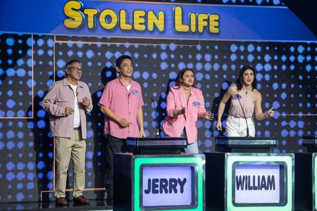 Jerry Lopez Sineneng, William Lorenzo, Carla Abellana, and Divine Aucina in Family Feud Philippines (2022)